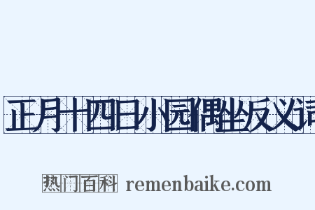 正月十四日小园偶坐反义词是什么意思的图片
